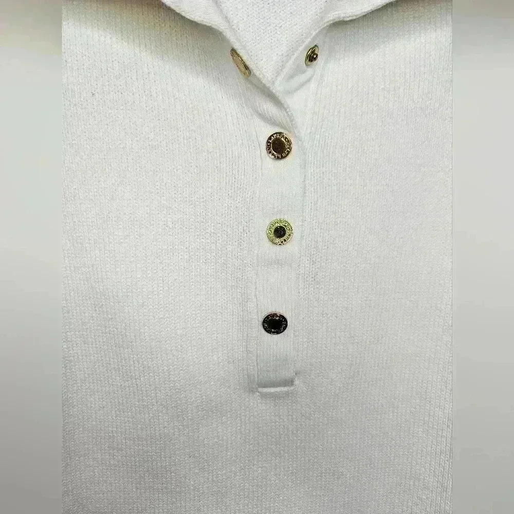 Lauren Ralph Lauren White Cotton Cropped Polo Knit Sweater Plus Womens 1X EUC - Picture 3 of 15